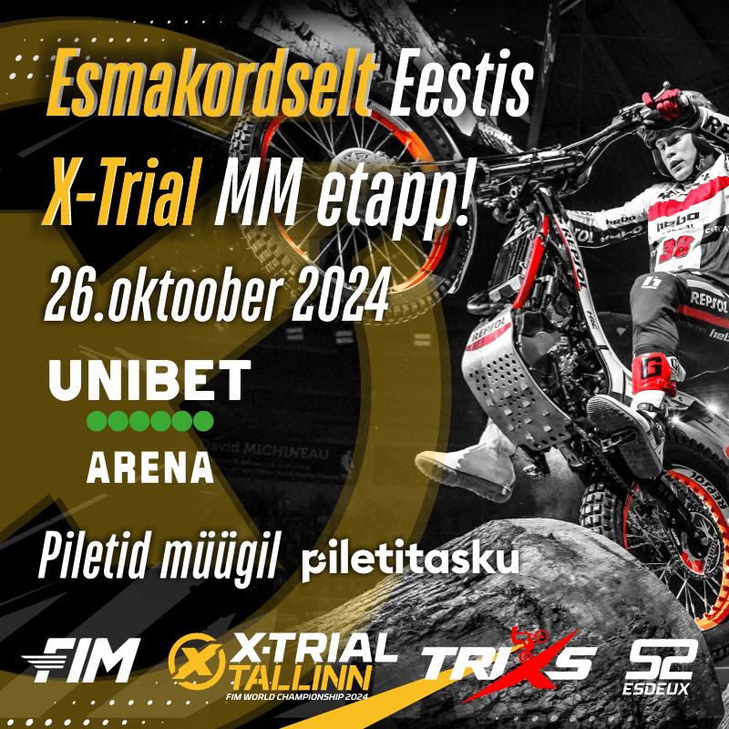 Hullumeelse motospordiala MM-etapp tuuakse Tallinnasse 26. oktoobril peetakse Unibet Arenal vaatemängulise X-Trial’i maailmameistrivõistluste etapp, mis toob si